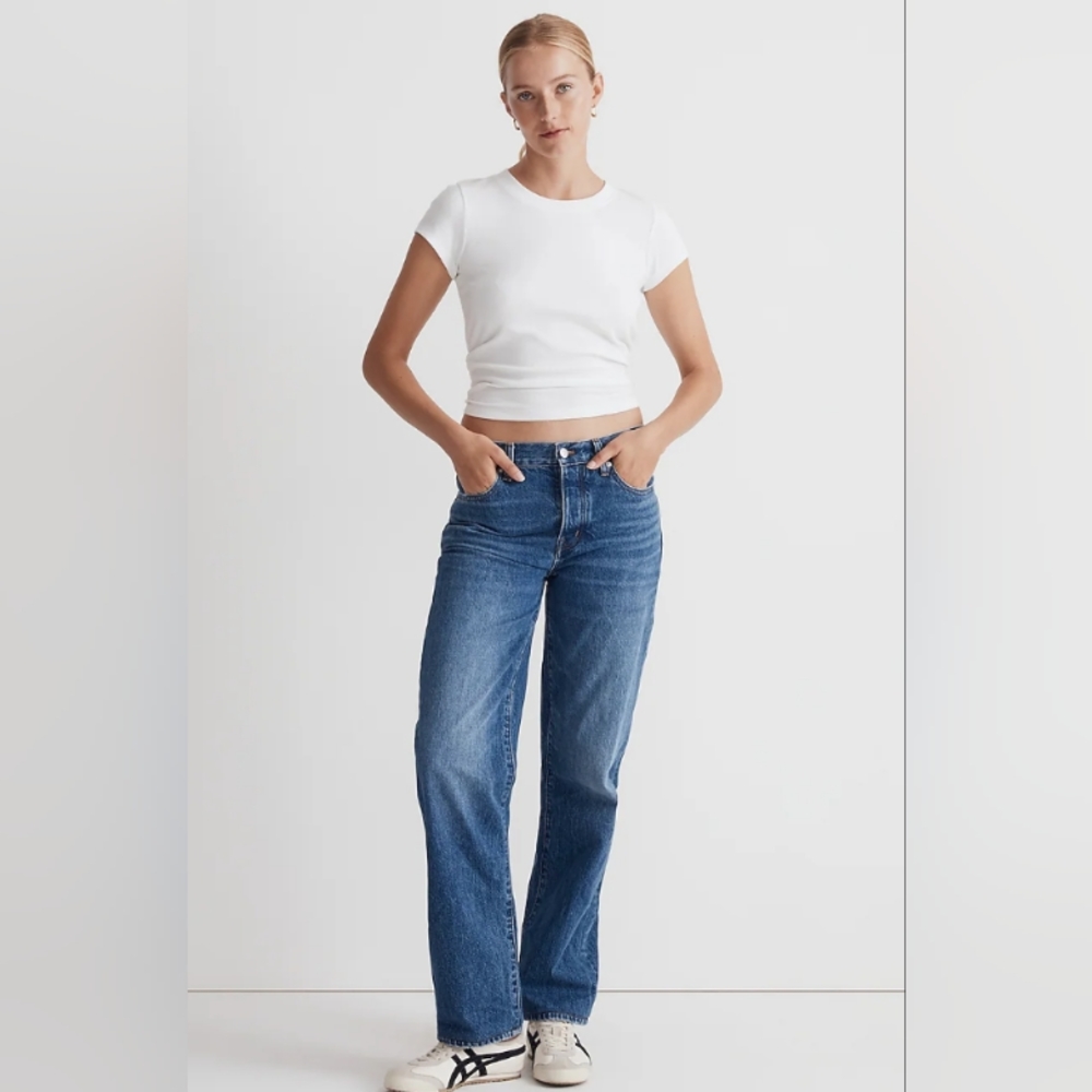 MADEWELL Women's Low Slung Straight Jeans in Palmina Wash